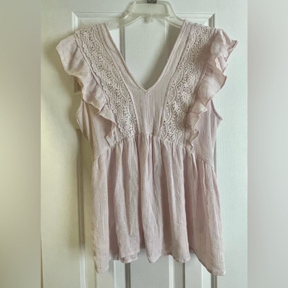 Maurices (M) Light Pink V-neck Blouse